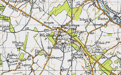 Old map of Wickham Green in 1945