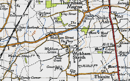 Old map of Wickham Green in 1946