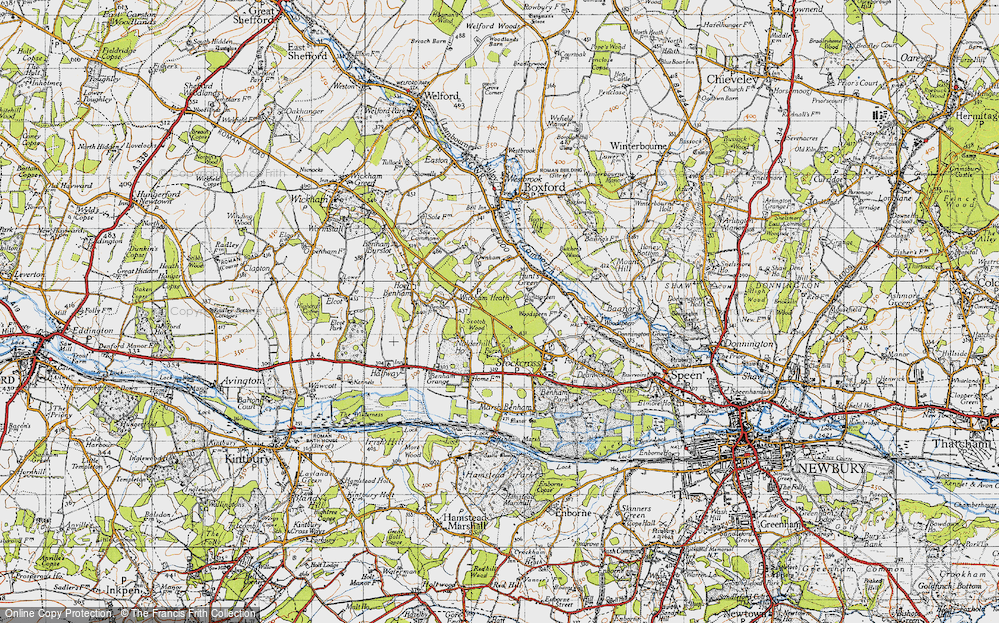 Old Map of Wickham Heath, 1945 in 1945
