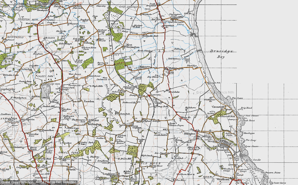 Old Map of Widdrington Station, 1947 in 1947