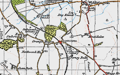 Old map of Widdrington Station in 1947