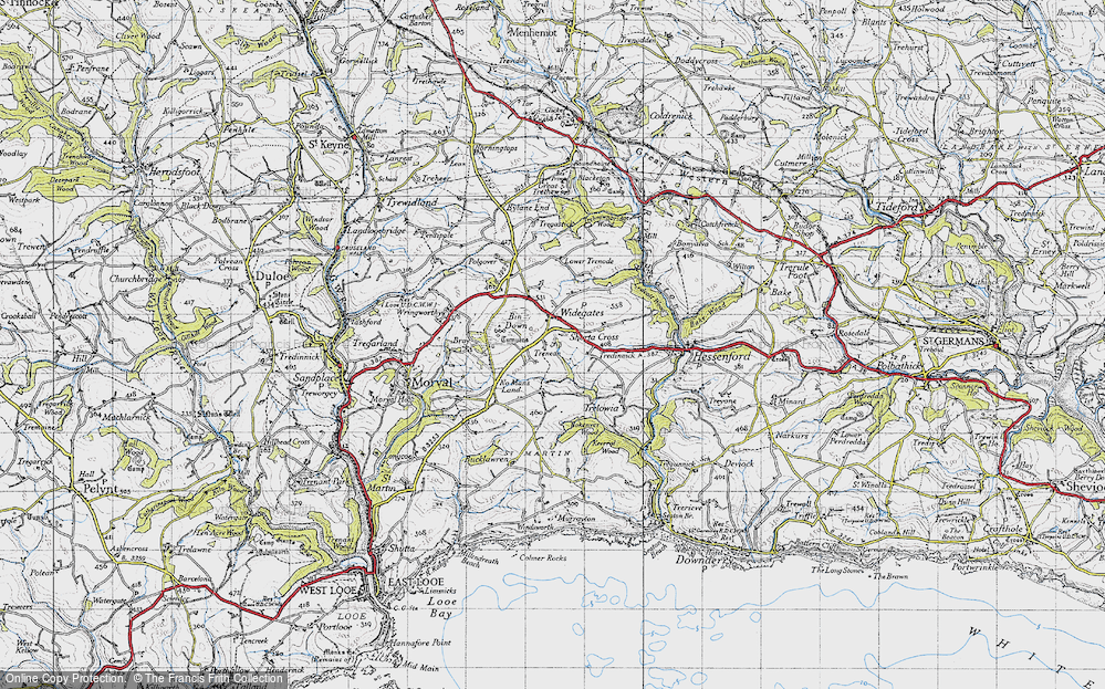 Old Map of Historic Map covering Bokenver Wood in 1946