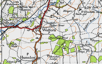 Old map of Widford in 1946