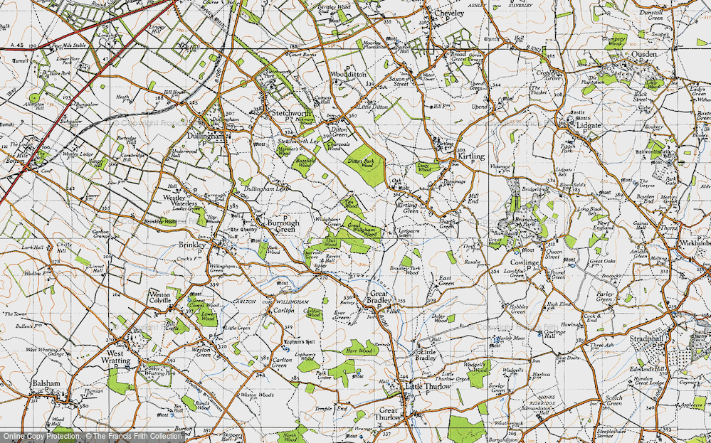 Old Map of Historic Map covering Bradley Park Wood in 1946