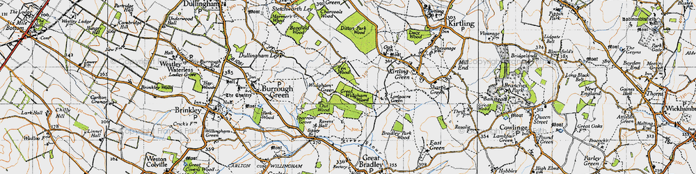 Old map of Bradley Park Wood in 1946