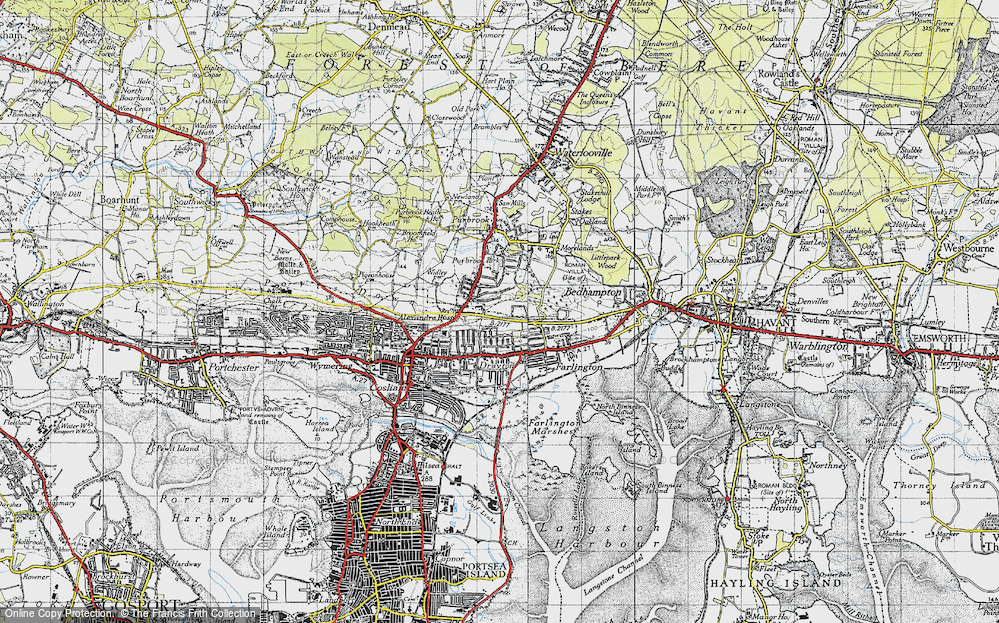 Old Map of Widley, 1945 in 1945
