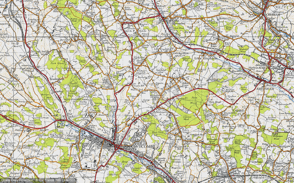 Old Map of Widmer End, 1947 in 1947