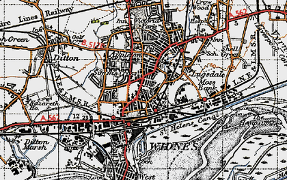 Old map of Widnes in 1947