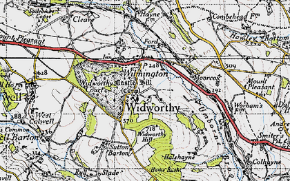 Old map of Widworthy Hill in 1946