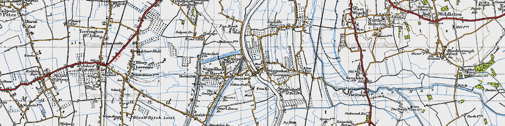Old map of Wiggenhall St Germans in 1946