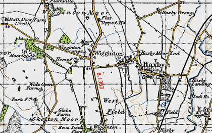 Old map of Wigginton Moor in 1947