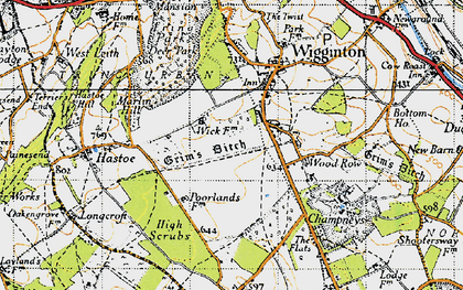 Old map of Wood Row in 1946