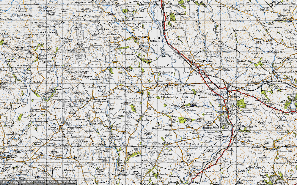 Old Map of Historic Map covering West Thornber in 1947