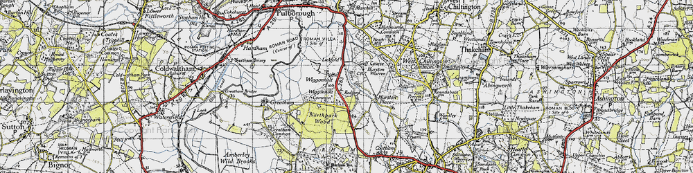 Old map of Wiggonholt in 1940