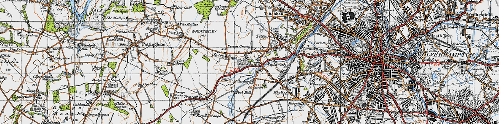 Old map of Wightwick Manor in 1946