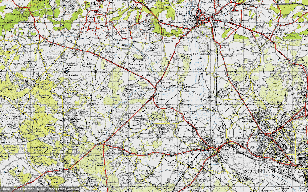 Old Map of Wigley, 1945 in 1945