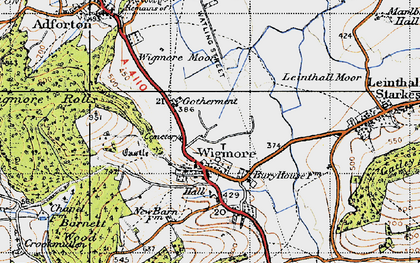 Old map of Wigmore in 1947