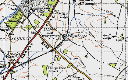 Old map of Wigsthorpe in 1946