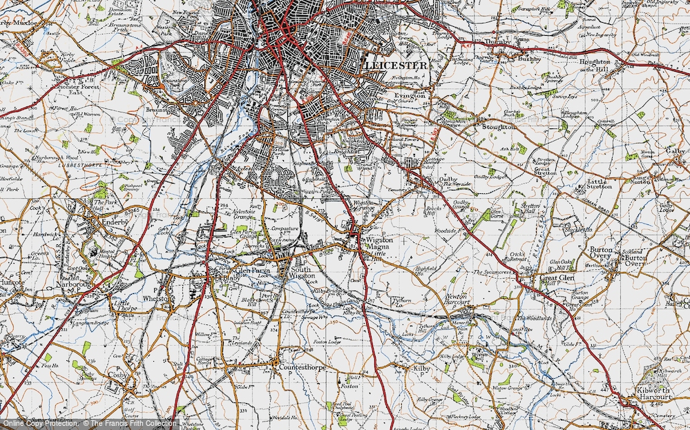 Old Map of Wigston, 1946 in 1946