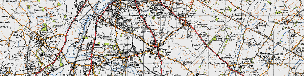 Old map of Wigston in 1946