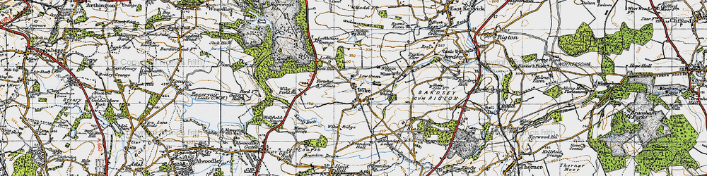 Old map of Wike Whin in 1947