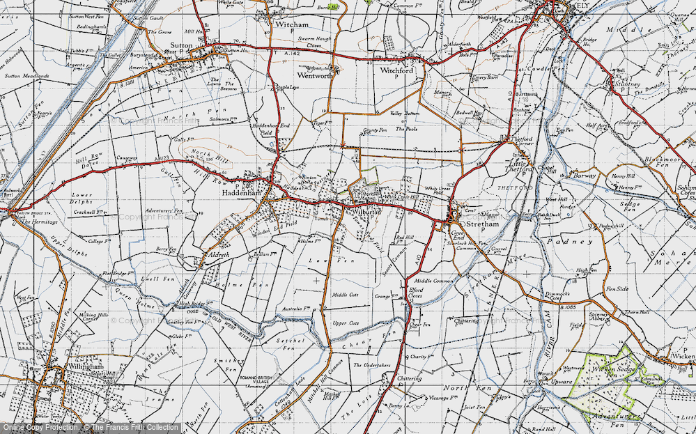 Old Map of Wilburton, 1946 in 1946