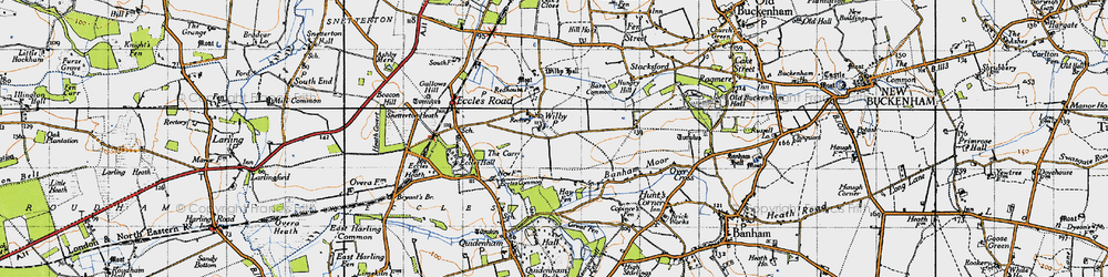 Old map of Wilby in 1946