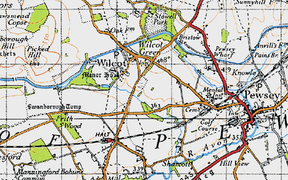 Old map of Wilcot in 1940