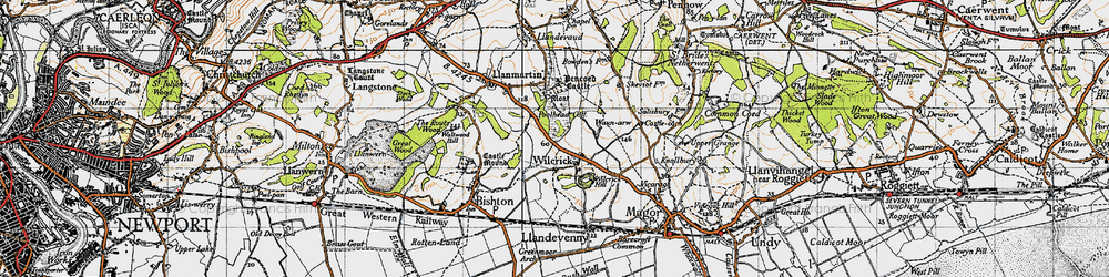 Old map of Wilcrick in 1946