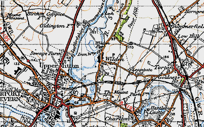 Old map of Wilden Pool in 1947