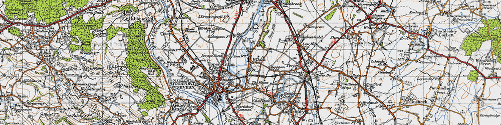 Old map of Wilden in 1947