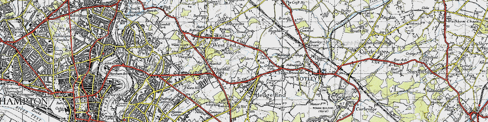Old map of Wildern in 1945