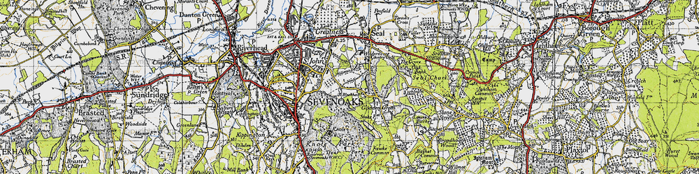 Old map of Wildernesse in 1946