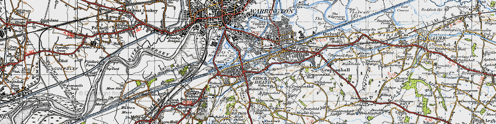 Old map of Wilderspool in 1947