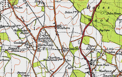 Old map of Wildhern in 1945