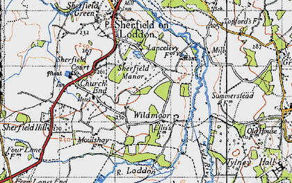 Old map of Wildmoor in 1945