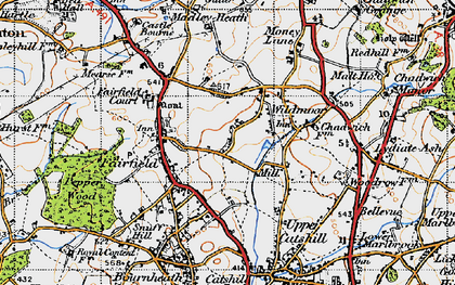 Old map of Wildmoor in 1947