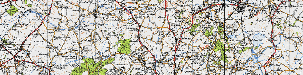 Old map of Wildmoor in 1947