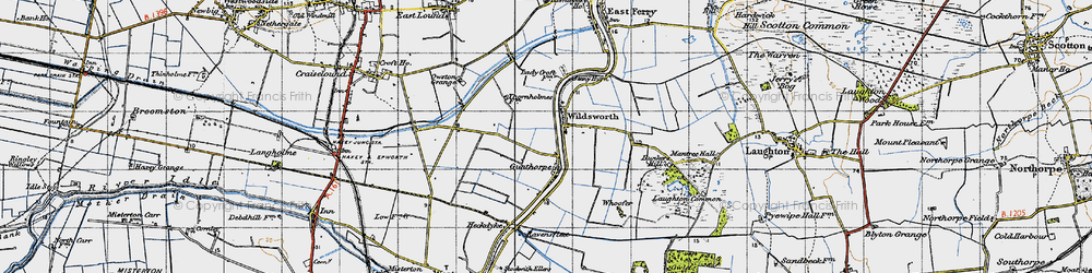 Old map of Wildsworth in 1947