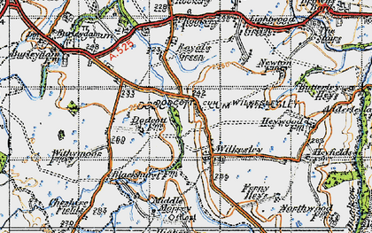 Old map of Wilkesley in 1947