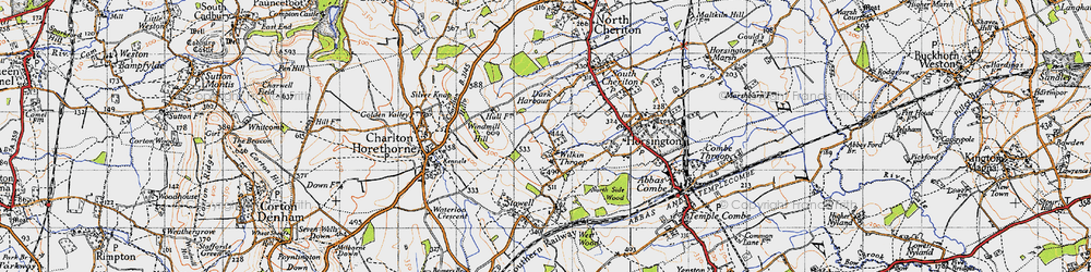Old map of Wilkin Throop in 1945