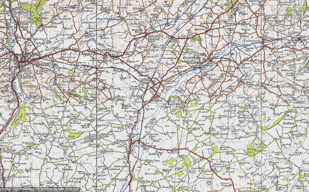 Old Map of Willand, 1946 in 1946