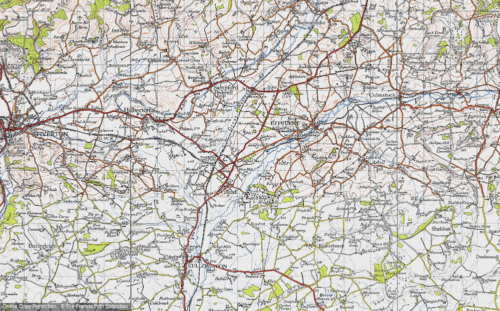 Old Map of Willand Moor, 1946 in 1946