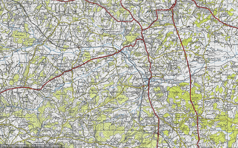 Old Map of Historic Map covering Borders in 1940