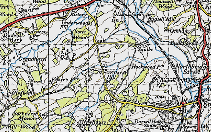 Old map of Borders in 1940