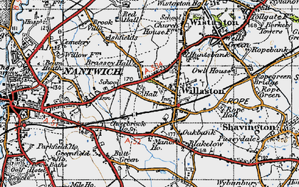 Old map of Willaston in 1947