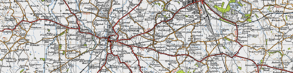 Old map of Willaston in 1947