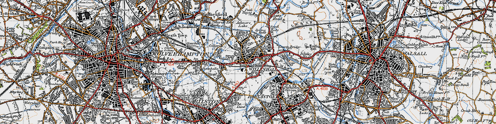 Old map of Willenhall in 1946