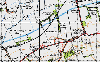 Old map of Binnington Carr in 1947