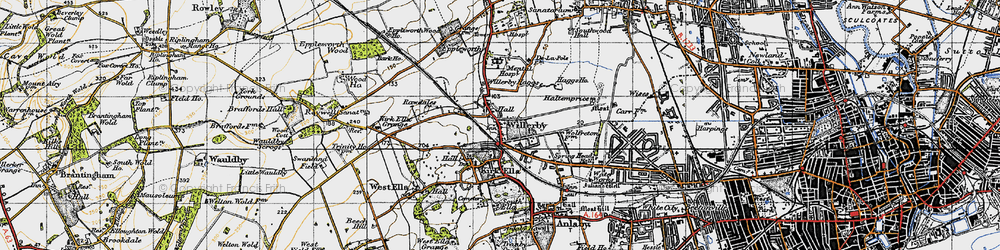 Old map of Willerby in 1947